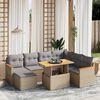 vidaXL Salon de jardin avec coussins 8 pcs beige r&eacute;sine tress&eacute;e