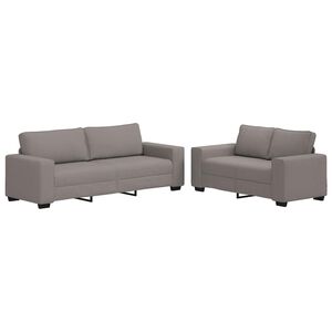 vidaXL Ensemble de canap&eacute; 2 pcs avec coussins en tissu taupe