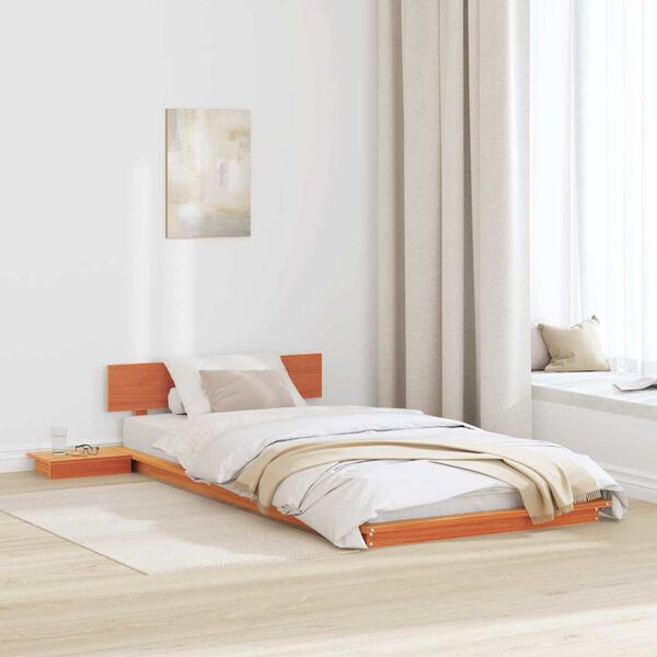 vidaXL Cadre de lit Marron 75 x 190 cm bois