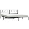 vidaXL Cadre de lit m&eacute;tal sans matelas avec t&ecirc;te de lit noir 200x200cm