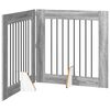 vidaXL Porte de chien pliable avec supports 2 pcs Sonoma gris 160,5 cm