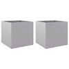vidaXL Jardini&egrave;res 2 pcs argent&eacute; 49x47x46 cm acier galvanis&eacute;