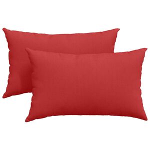 vidaXL Coussins de canap&eacute; 2 pc tissu Rouge 50 x 30 cm