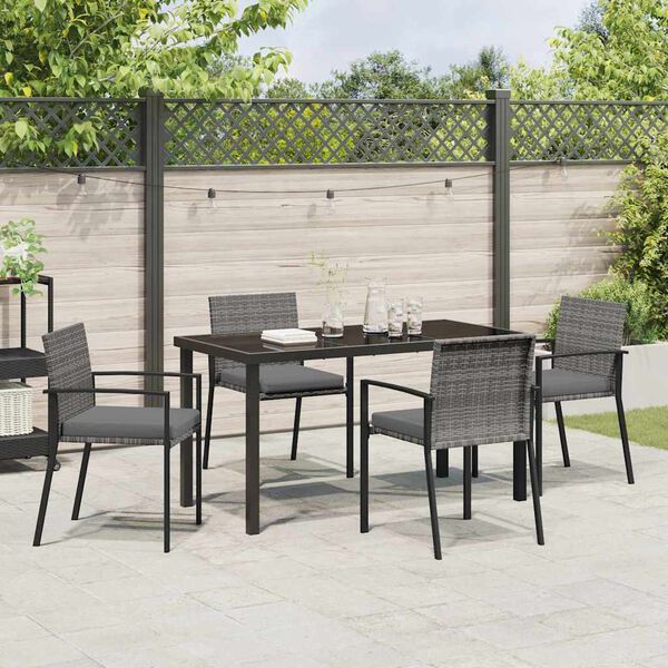 vidaXL Ensemble de salle &agrave; manger pour jardin 5 pcs Gris