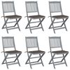 vidaXL Chaises pliables d'ext&eacute;rieur lot de 6 et coussins Bois d'acacia