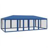vidaXL Tente de f&ecirc;te avec 12 parois lat&eacute;rales en maille bleu 8x4m PEHD
