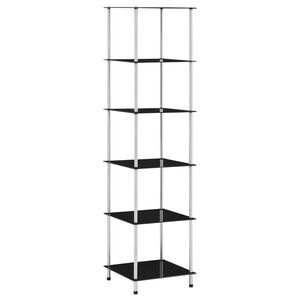 vidaXL &Eacute;tag&egrave;re 6 niveaux Noir 40x40x160 cm Verre tremp&eacute;