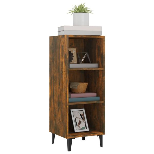 vidaXL Buffet chêne fumé 34,5x32,5x90 cm bois d'ingénierie