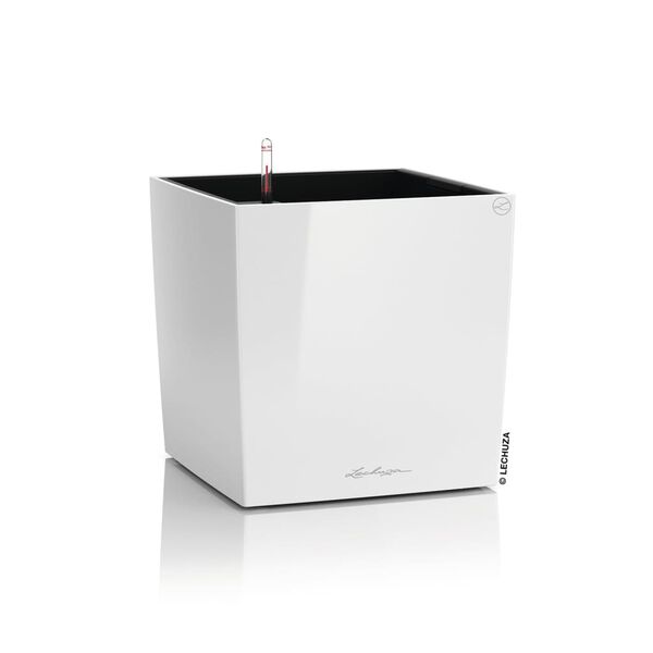 LECHUZA Jardini&egrave;re CUBE 30 ALL-IN-ONE Blanc brillant