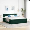 vidaXL Cadre de lit ottoman avec matelas vert fonc&eacute; 200x200 cm velours