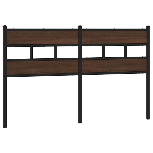 vidaXL T&ecirc;te de lit ch&ecirc;ne marron 135 cm acier et bois d'ing&eacute;nierie