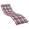 vidaXL Coussin de chaise longue &agrave; carreaux rouge 200x60x3 cm