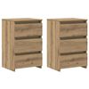 vidaXL Tables de chevet 2 pcs ch&ecirc;ne artisanal bois d'ing&eacute;nierie
