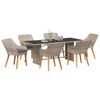 vidaXL Ensemble de repas extérieur 7 pcs Gris clair
