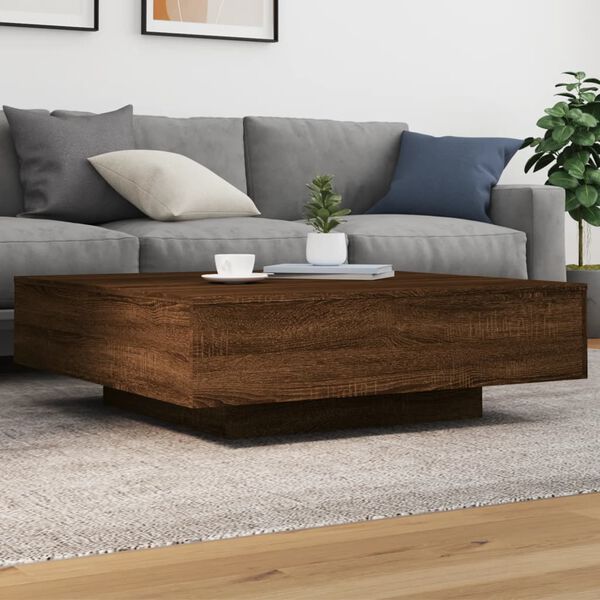 vidaXL Table basse ch&ecirc;ne marron 100x100x31 cm bois d'ing&eacute;nierie