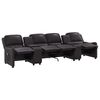 vidaXL Fauteuil inclinable porte-gobelets 4 places noir similicuir
