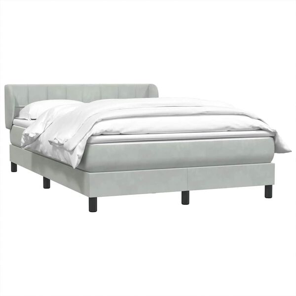 vidaXL Sommier &agrave; lattes de lit et matelas gris clair 160x220cm velours