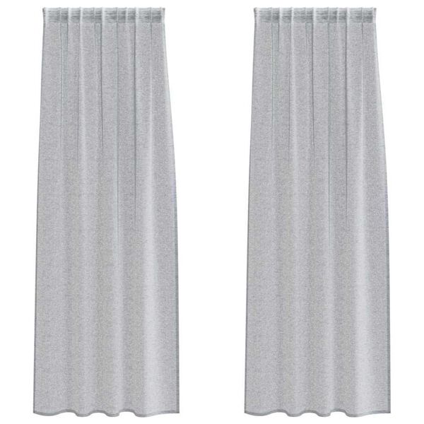 vidaXL Rideau en Voile 2 pcs Gris fonc&eacute; 260 x 140 cm Polyester