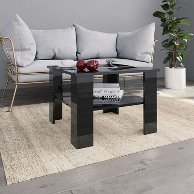 vidaXL Table basse Noir brillant 60 x 60 x 42 cm Aggloméré