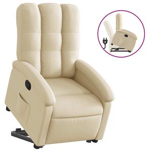 vidaXL Fauteuil inclinable Cr&egrave;me Tissu