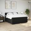 vidaXL Sommier &agrave; lattes de lit avec matelas Noir 200x200 cm Tissu