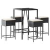 vidaXL Ensemble de bar de jardin 5 pcs avec coussins noir poly rotin