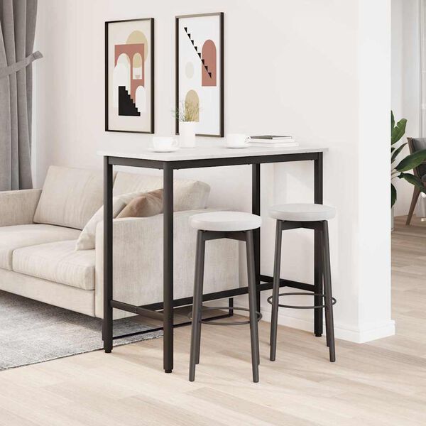 vidaXL table Blanc 100 x 50 x 91 cm Bois d'ing&eacute;nierie et acier