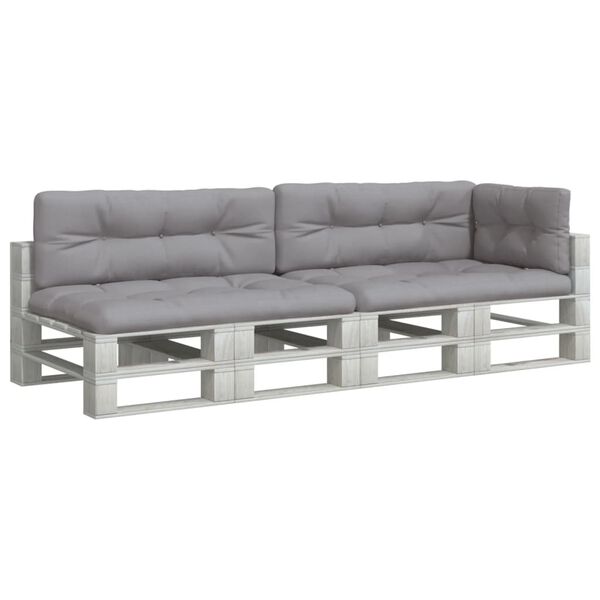 vidaXL Coussins de palette lot de 5 gris tissu