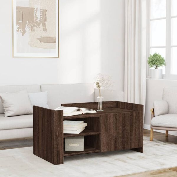 vidaXL Table basse ch&ecirc;ne marron 100x50x50 cm bois d'ing&eacute;nierie