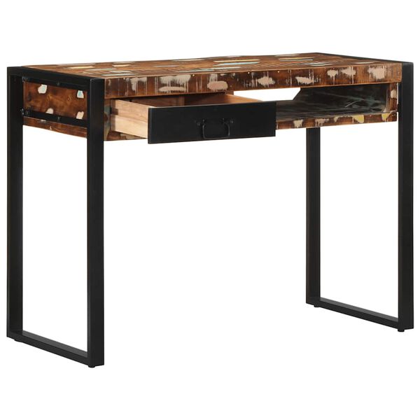 vidaXL Bureau multicolore 100x50x75 cm bois massif de r&eacute;cup&eacute;ration