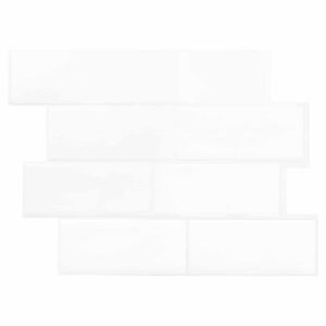 vidaXL Carreau de m&eacute;tro 10 pcs Blanc 29 x 21 cm Polyur&eacute;thane et PET