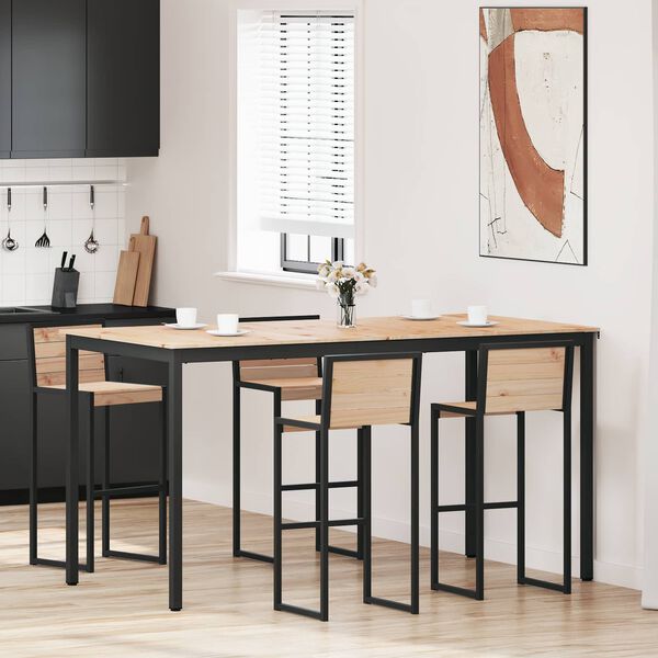 vidaXL Table de bar Naturel 110 x 55 x 105 cm Bois de pin massif