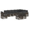 vidaXL Ensemble de canap&eacute; de jardin 10 pc Gris et Gris fonc&eacute; polyrotin