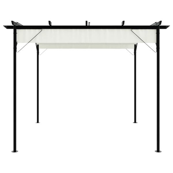 vidaXL Pergola avec toit rétractable Blanc crème 3 x 3 m Acier
