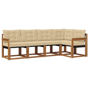 vidaXL Ensemble de canap&eacute;s d'ext&eacute;rieur 5 pcs Naturel et Beige