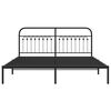 vidaXL Cadre de lit métal sans matelas avec tête de lit noir 183x213cm