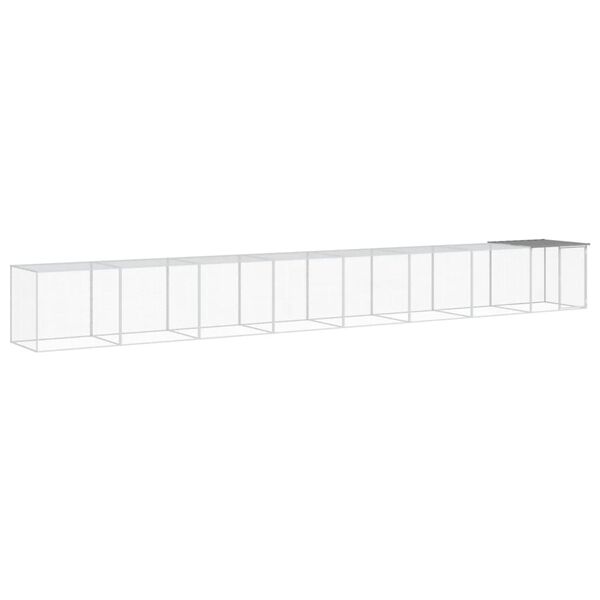 vidaXL Poulailler avec toit gris clair 803x98x90 cm acier galvanis&eacute;