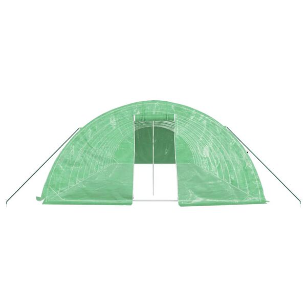 vidaXL Serre avec cadre en acier vert 60 m&sup2; 12x5x2,3 m