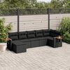 vidaXL Salon de jardin 7 pcs avec coussins noir r&eacute;sine tress&eacute;e