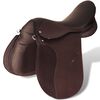 Set de selle &eacute;quitation 17,5" en cuir v&eacute;ritable 18 cm 5 en 1 brun