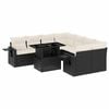 vidaXL Salon de jardin 9 pcs avec coussins noir r&eacute;sine tress&eacute;e
