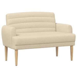 vidaXL Canap&eacute; love seat avec capitonnage en boutons Cr&egrave;me Tissu