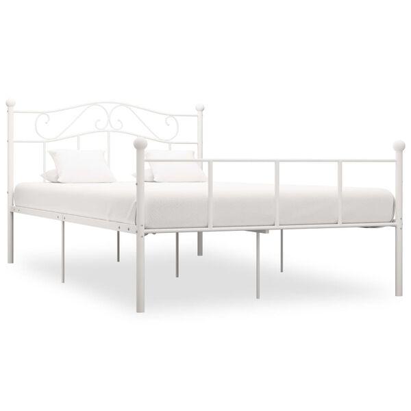 vidaXL Cadre de lit sans matelas blanc m&eacute;tal 120x200 cm