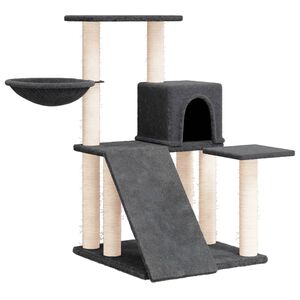 vidaXL Arbre &agrave; chat avec griffoirs en sisal Gris fonc&eacute; 82 cm
