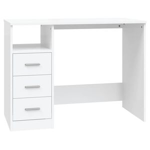 vidaXL Bureau avec tiroirs Blanc 102x50x76 cm Bois d'ing&eacute;nierie