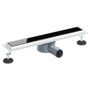 vidaXL Drain de douche avec couvercle en verre et siphon &agrave; 360&deg; 50 cm