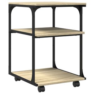 vidaXL Support d'imprimante &agrave; 3 niveaux ch&ecirc;ne sonoma 43x48x64 cm