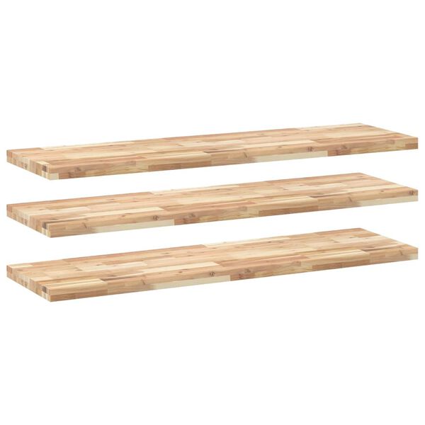 vidaXL &Eacute;tag&egrave;res flottantes 3 pcs 160x40x4 cm acacia massif non trait&eacute;