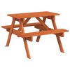 vidaXL Table de pique-nique pour 4 enfants avec parasol bois de sapin