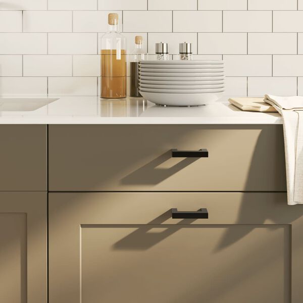 vidaXL Poignées d'armoire 20 pcs noir 64 mm acier inoxydable